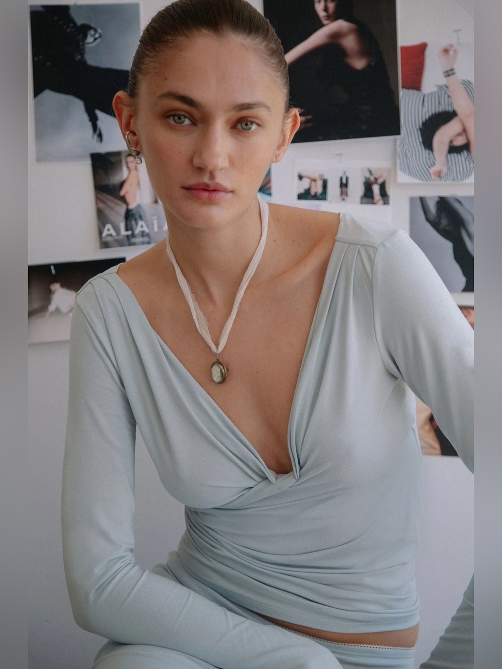 The Line by K Umi V-Neck Long Sleeve Top